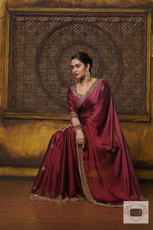 Merlot Ombre Zeenat Saree