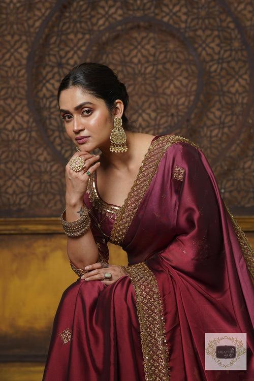 Merlot Ombre Zeenat Saree