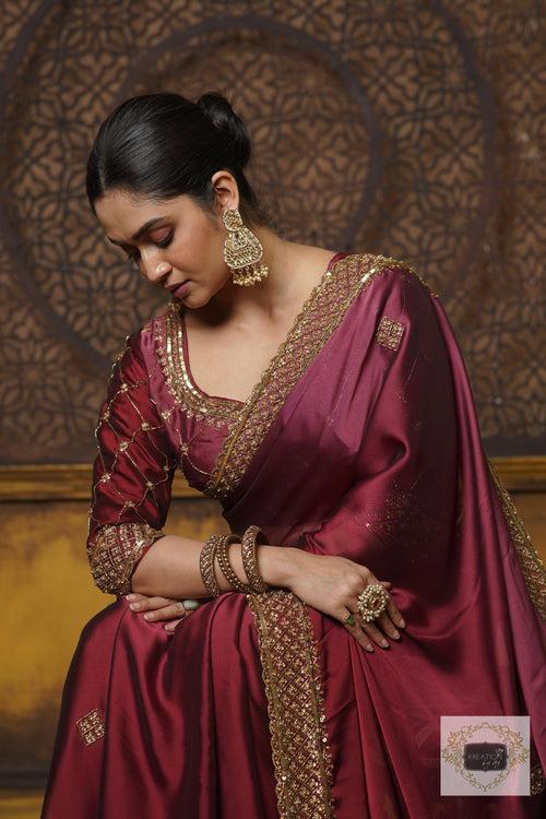 Merlot Ombre Zeenat Saree