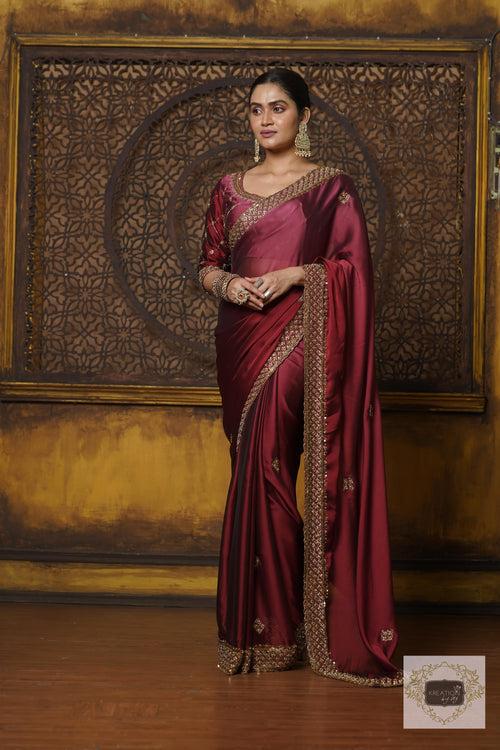 Merlot Ombre Zeenat Saree