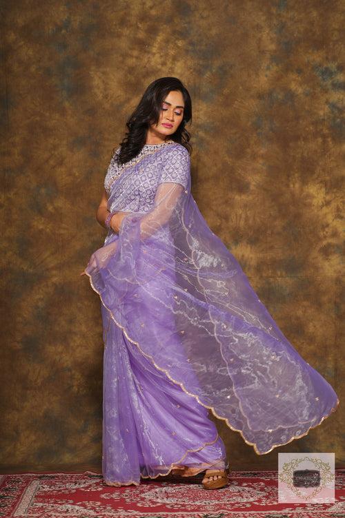 Starry Night Lavender Saree