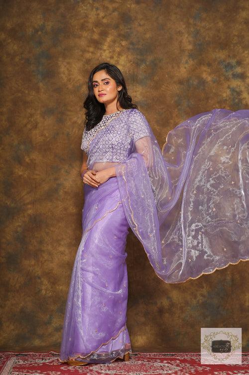 Starry Night Lavender Saree