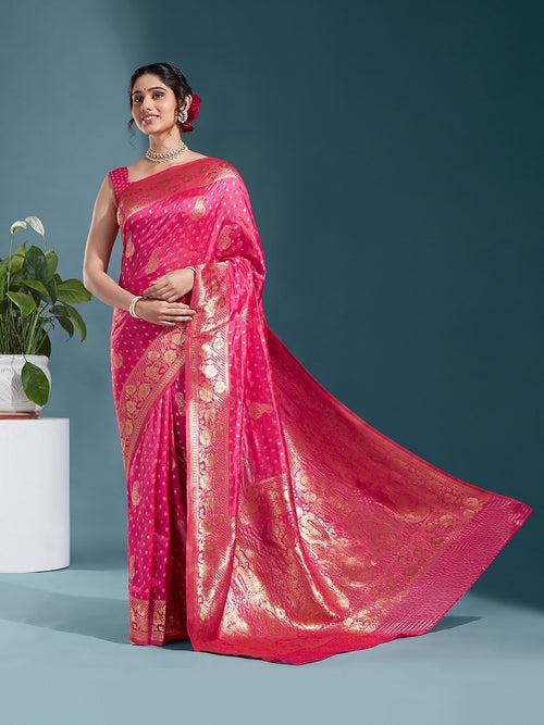 Cotton Silk Paisley Zari with Beautiful Ethnic Motifs Banarasi Saree