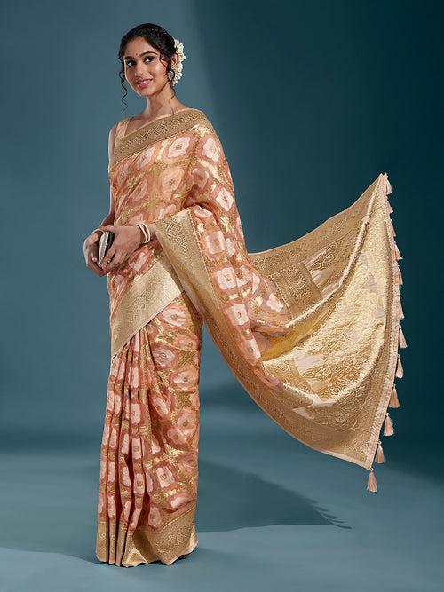 Satin Paisley Zari with Beautiful Pattu Banarasi Saree