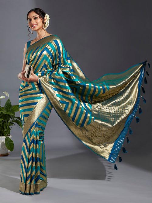 Satin Paisley Zari with Beautiful Leheriya Banarasi Saree