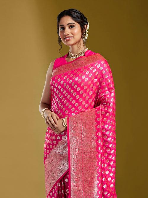 Cotton Silk Paisley Zari with Beautiful Ethnic Motifs Banarasi Saree