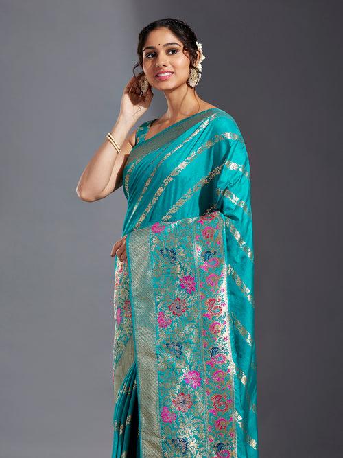 Satin Paisley Zari with Beautiful Meenakari Banarasi Saree