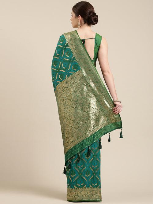 Satin Paisley Zari Woven Banarasi Saree