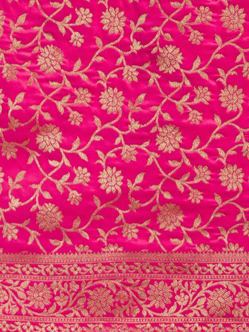 Satin Paisley Zari with Beautiful Jaal Banarasi Saree