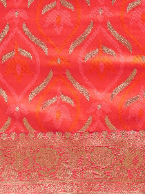 Satin Paisley Zari Woven Banarasi Saree