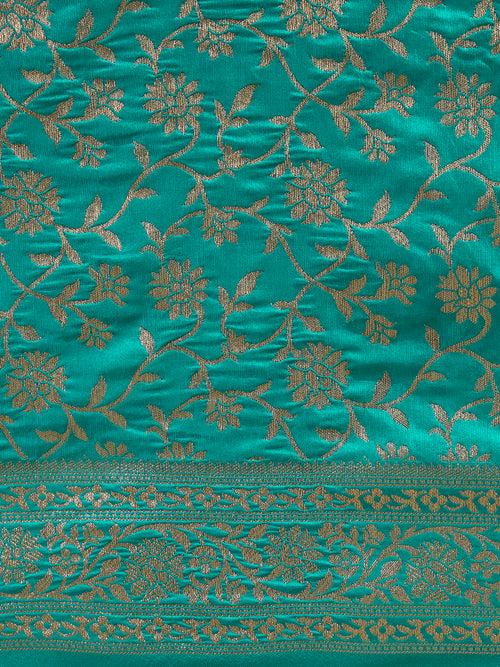 Satin Paisley Zari with Beautiful Jaal Banarasi Saree