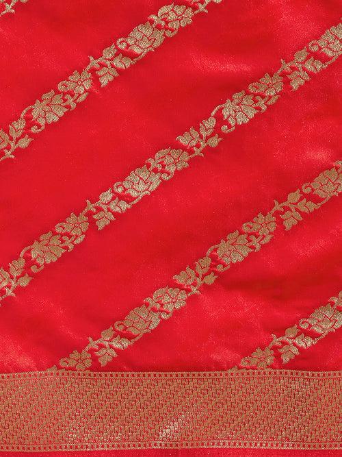 Satin Paisley Zari with Beautiful Meenakari Banarasi Saree