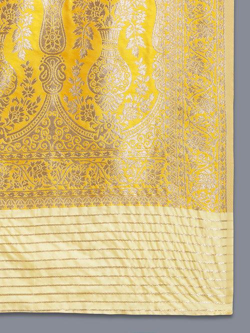 Satin Paisley Zari with Beautiful Ethnic Motifs Banarasi Saree