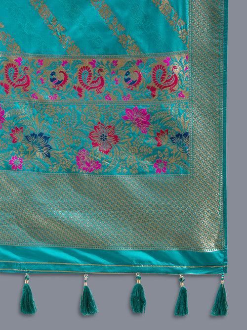 Satin Paisley Zari with Beautiful Meenakari Banarasi Saree