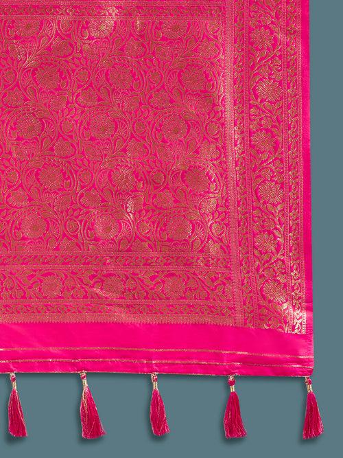 Satin Paisley Zari with Beautiful Jaal Banarasi Saree