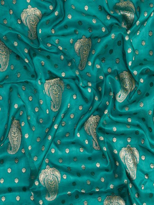 Cotton Silk Paisley Zari with Beautiful Ethnic Motifs Banarasi Saree