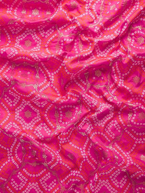 Satin Paisley Zari with Bandhani Banarasi Saree