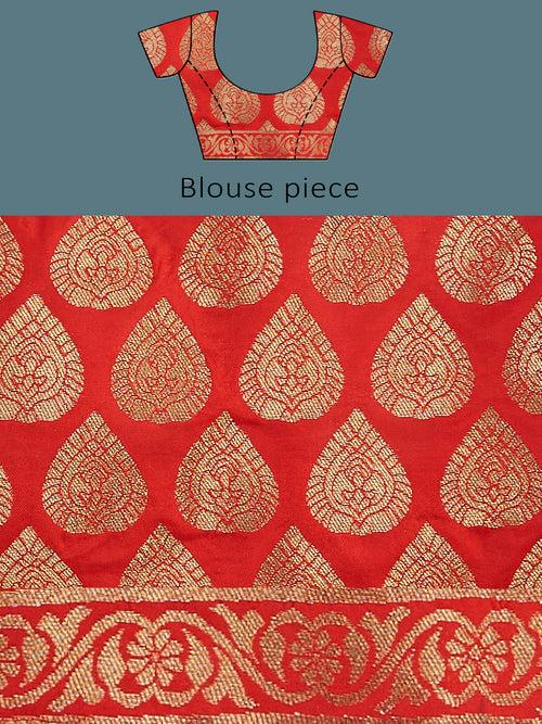 Satin Paisley Zari with Bandhani Banarasi Saree