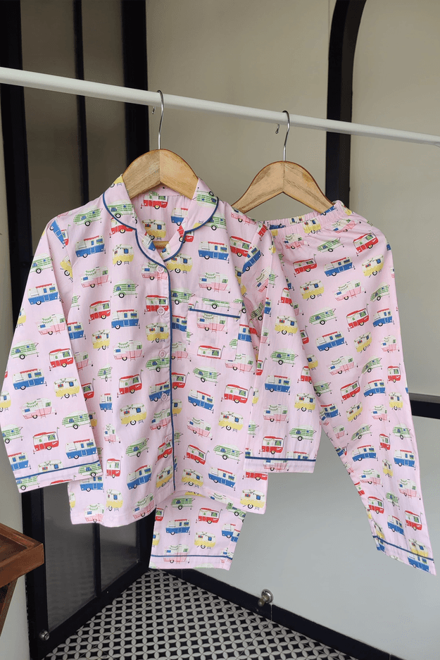 Caravan Dreams Pink Cotton Pyjama Set