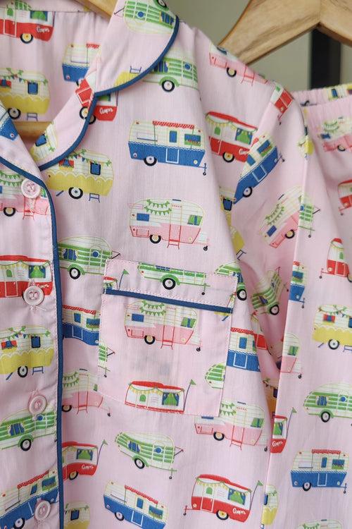 Caravan Dreams Pink Cotton Pyjama Set