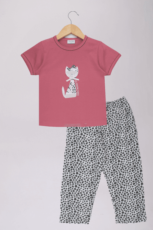 Lil Meow Naps Pyjama Set For Girls