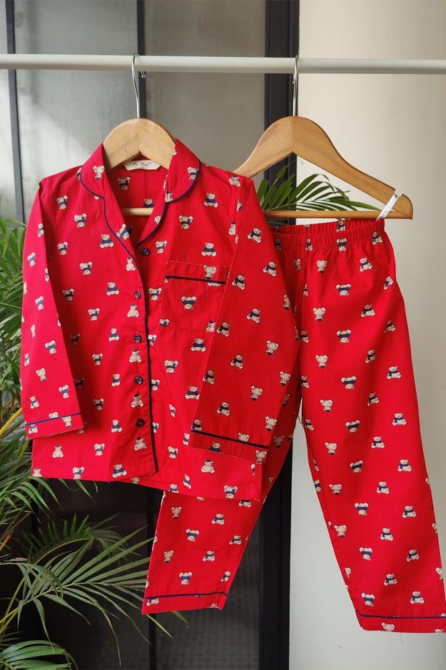 Luxe Bear Red  Pyjama Set (Boy)