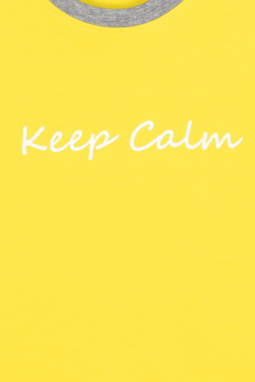 Yellow Keep Calm Shorts Set