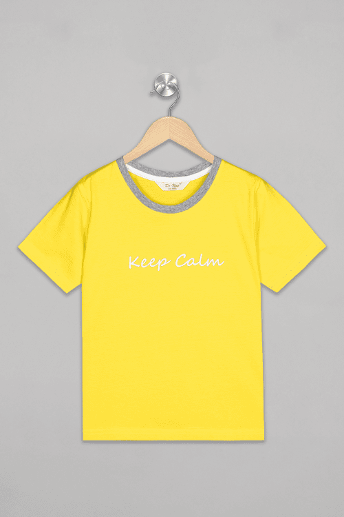 Yellow Keep Calm Shorts Set