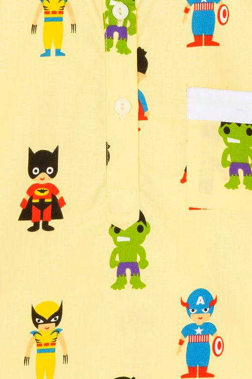 Super Hero's Kurta Pj Set