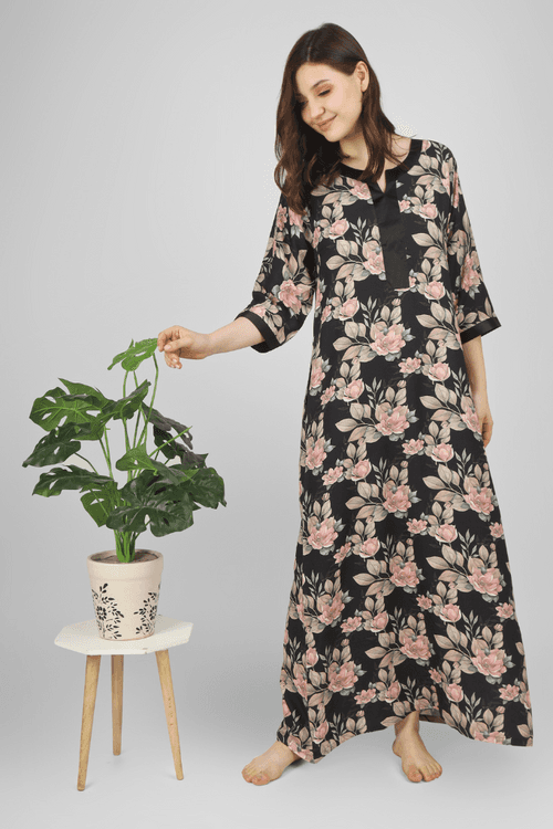 Black Blossom Breeze Nightgown