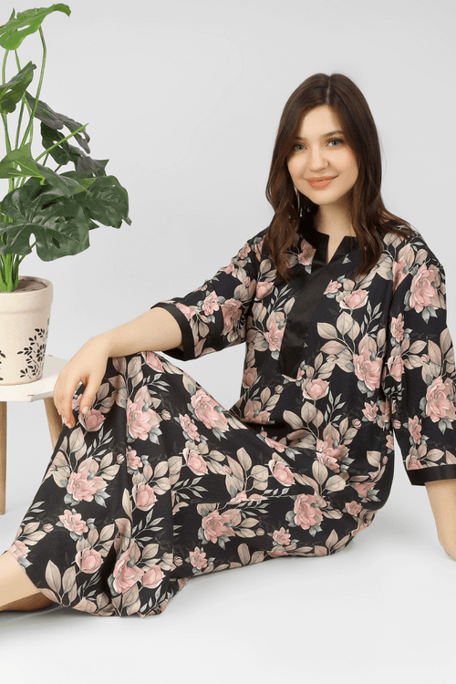 Black Blossom Breeze Nightgown