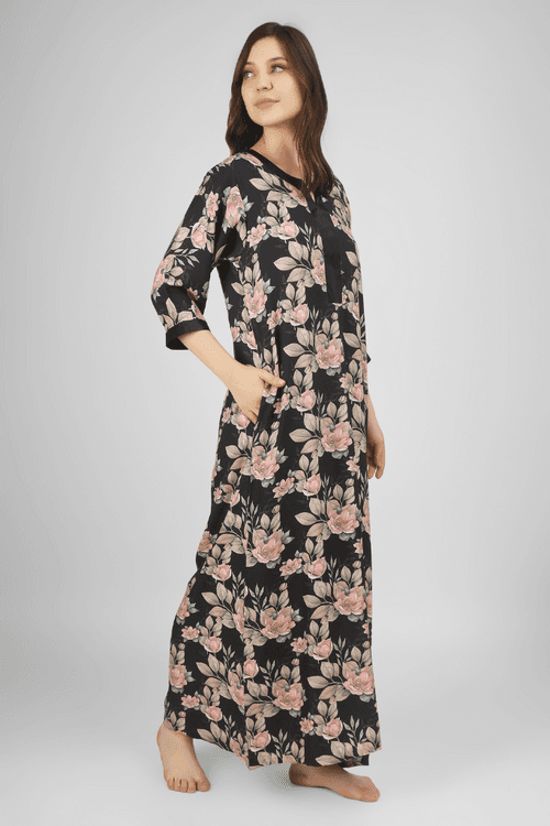 Black Blossom Breeze Nightgown