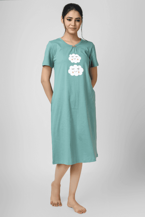 Green Cloud Nine Short Nighty