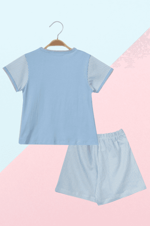 Blue Stripes & Sass Shorts Set