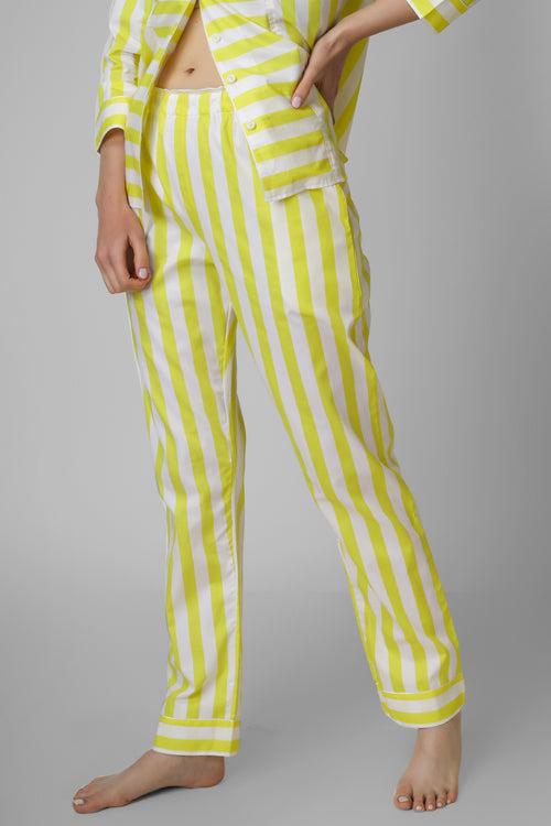 Lime Yellow Stripes Pj Set