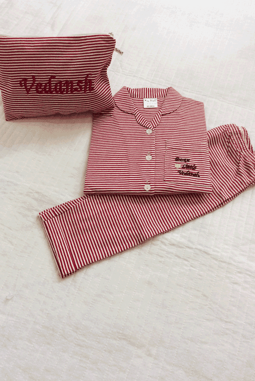 Vibrant Red Stripes Pj St