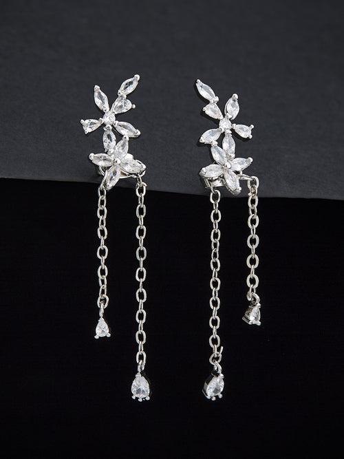 Women Silver Dangle Earring for Day to Night