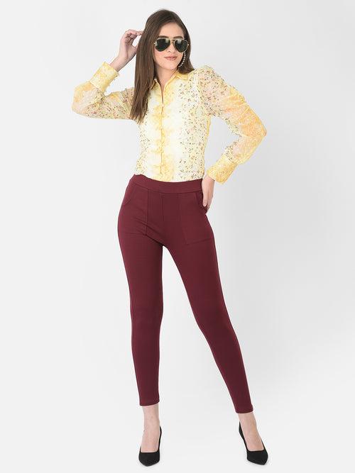 Yellow Shirt Collar Long Sleeve Printed Top For Casual Wear