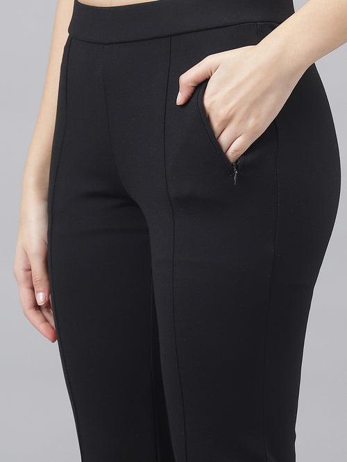 Black Ankle-Length Leggings for Casual Wear