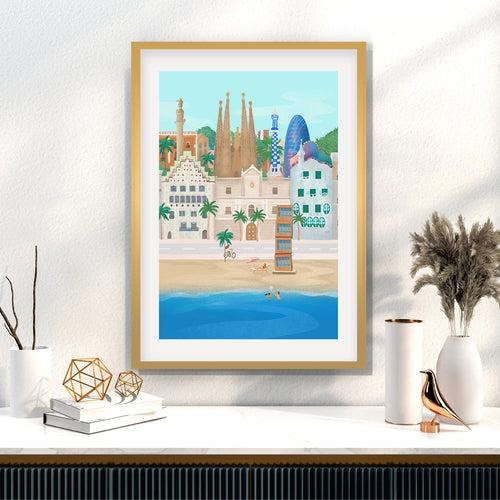 Barcelona Petra Lidze Painting Artwork For Home Wall Decor