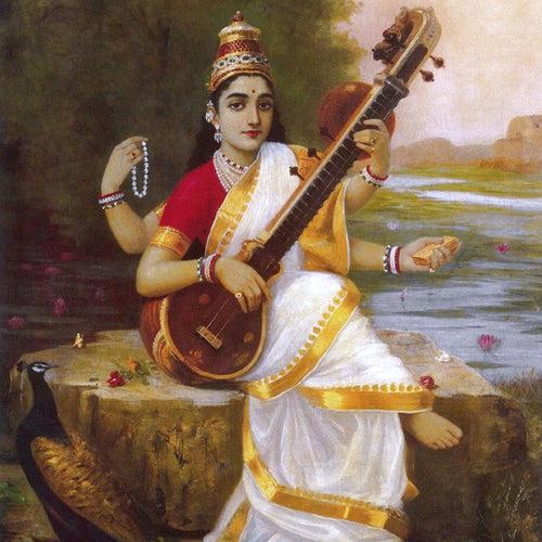 Raja Ravi Varma Artwork Painting - Saraswati