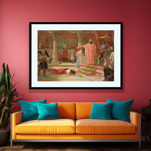 Raja Ravi Varma Artwork Painting - Draupadi disrobed