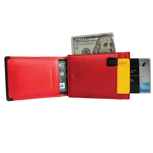 SLIM TRIM Magnetic Leather Card Holder ARWMC1013RD