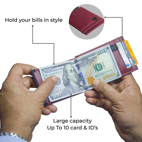 SLIM TRIM Magnetic Leather Card Holder ARWMC1013RD