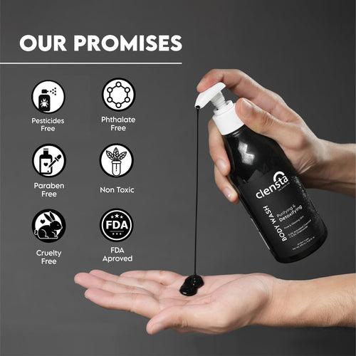 Purifying & Detoxifying Body Wash With 0.4% Activated Charcoal & 0.3% Chamomile Extract For Oil Control & Odor Protection