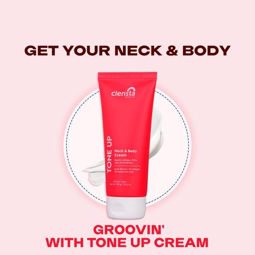 Tone Up Neck & Body Cream Enriched  With 0.4% Retinol + 1% Collagen + 2% Hyaluronic Acid for Youthful, Smooth Skin