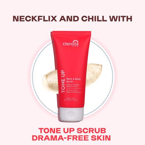 Tone Up Neck & Body Scrub Enriched With 3% Glycolic Acid & Hibiscus Petal Exfoliator