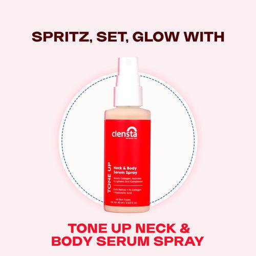 Tone Up Neck and Body Serum Spray Enriched With 0.4% Retinol, 1% Collagen &  Hyaluronic Acid That Hydrates & Lightens Skin Complexion