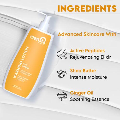 Warming Body Lotion With Ginger Oil, Shea Butter, and Peptides for the Ultimate Warmth in Extreme Temperatures - Pack of 2