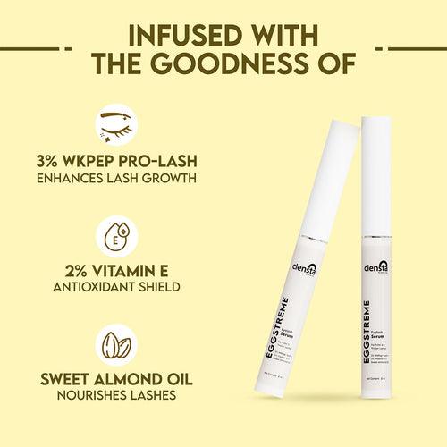 Eggstreme Eyelash Serum With 3% WKPep Pro-Lash, 2% Vitamin E, Sweet Almond Oil & Egg Protein Extract for Fuller & Thicker Lashes